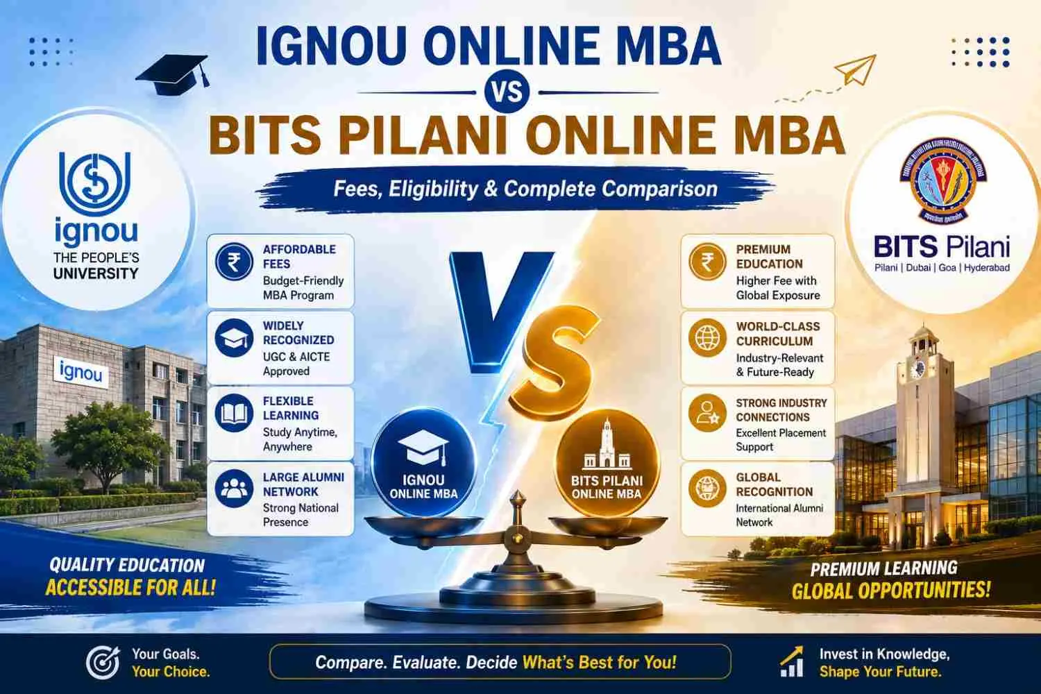 IGNOU vs BITS Pilani Online MBA