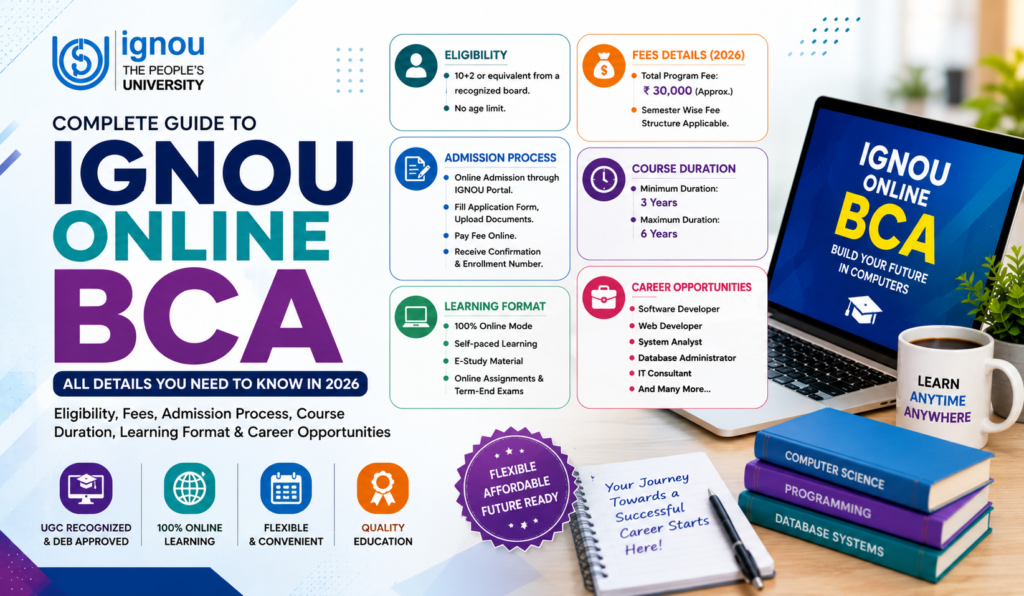 Complete Guide To IGNOU Online BCA: Eligibility, Fees, Admission, And Learning Format 2026