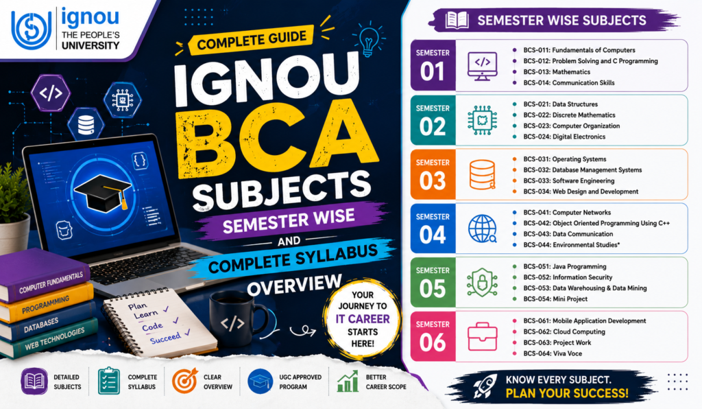 IGNOU BCA Subjects Semester Wise And Complete Syllabus Overview