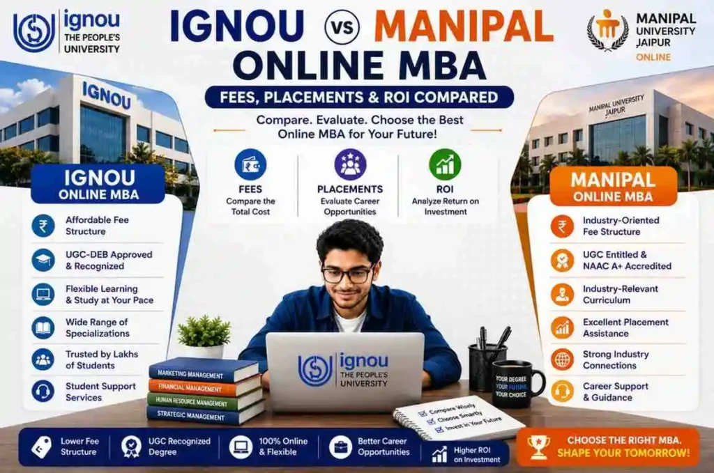 IGNOU Online MBA vs Manipal Online MBA