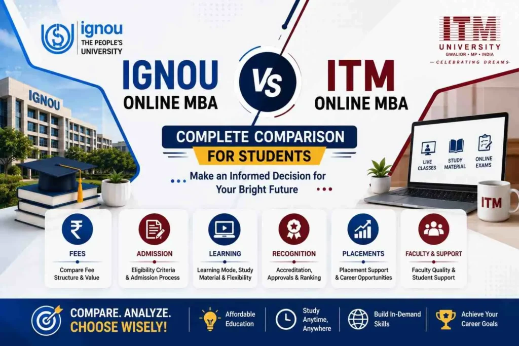 IGNOU Online MBA vs ITM Online MBA: Complete Comparison for Students