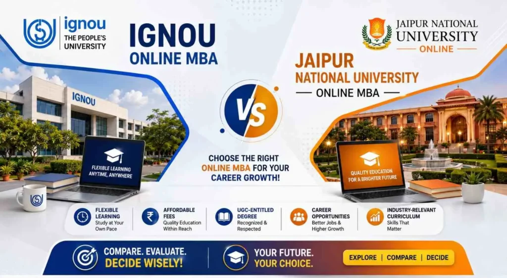 IGNOU Online MBA vs Jaipur National University Online MBA