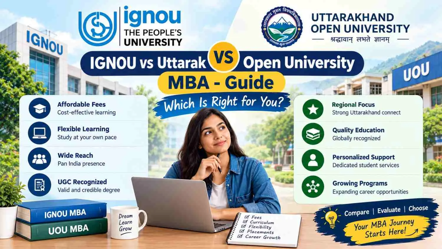 IGNOU vs Uttarakhand Open University MBA